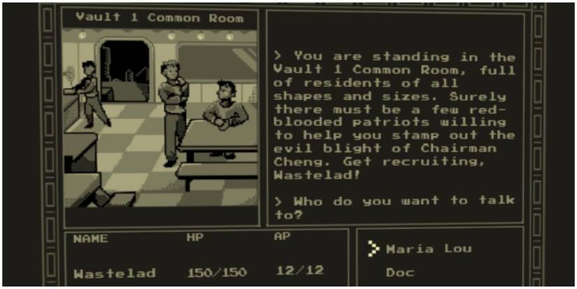 The screen for a player to see when they play the game