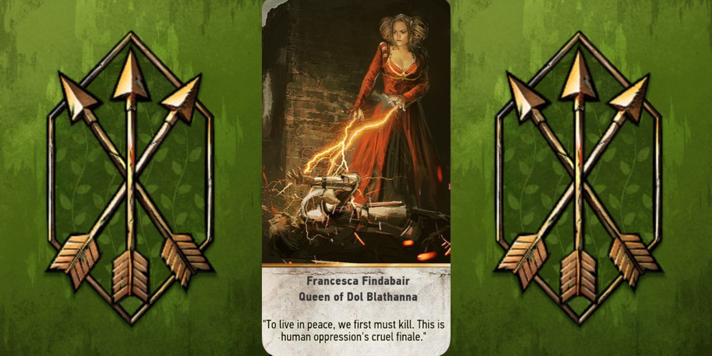Witcher 3 Queen Of Dol Blathana Leader Gwent Card