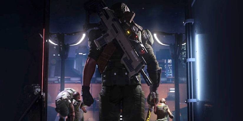 art of a ranger soldier walk up to their teammates.