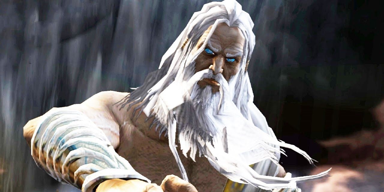 Zeus looms over players in God of War II