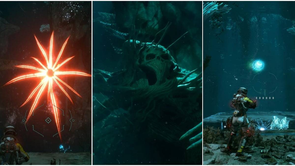 Images from Returnal's Abyssal Scar biome