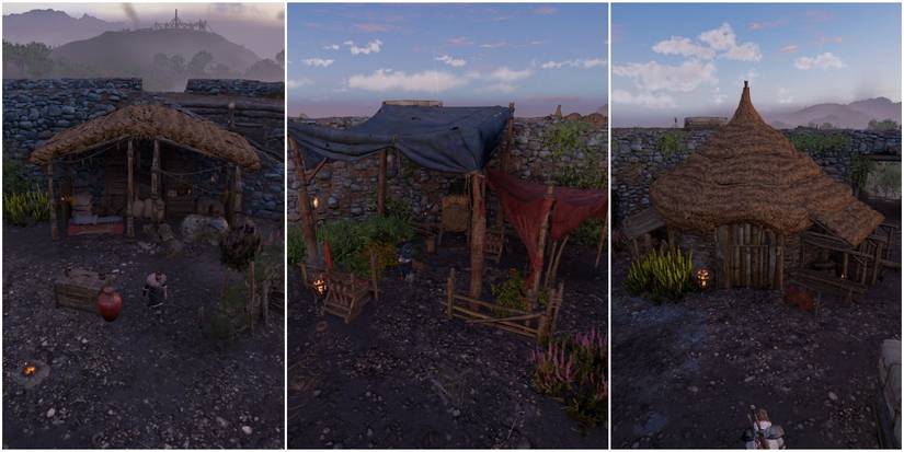 supply depot, storehouse, and workman's cottage.