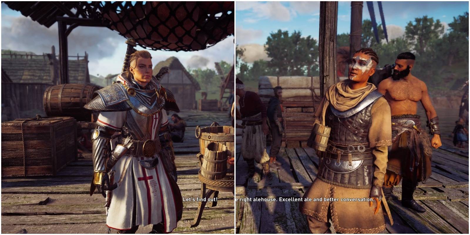 eivor and ama about to have a drink.