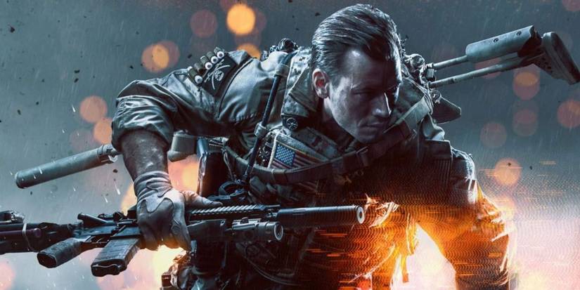 battlefield 4 key art gun held close-up