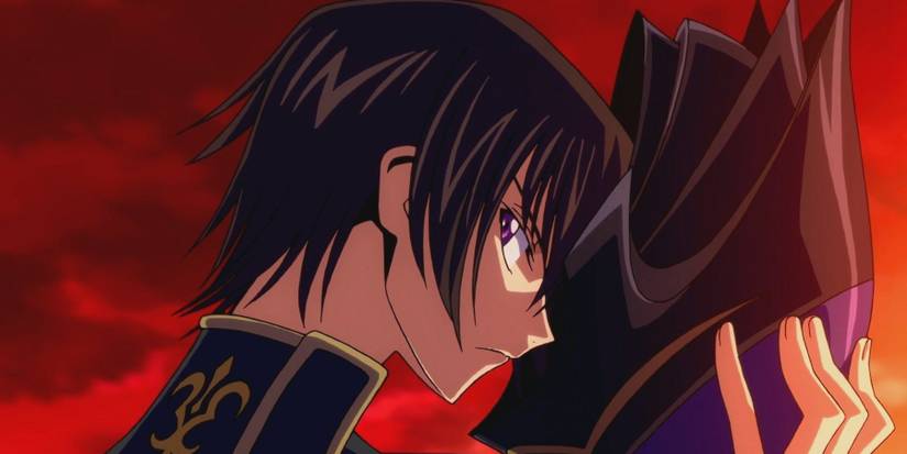 Lelouch taking off his helmet.