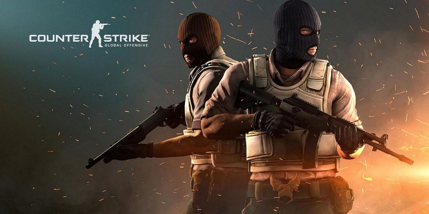 Artwork of Counter Strike showing two men holding guns.