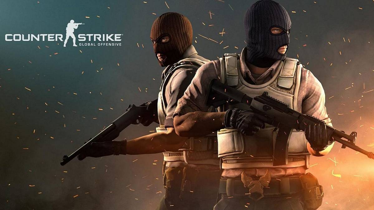 Artwork of Counter Strike showing two men holding guns.