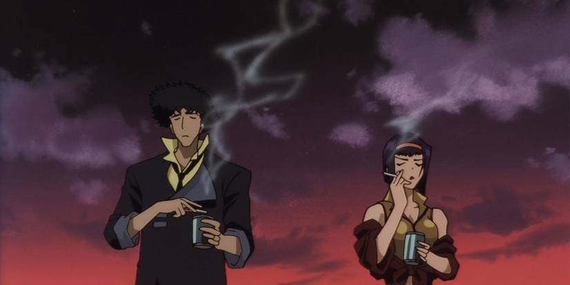 Spike and Faye smoking in Cowboy Bebop