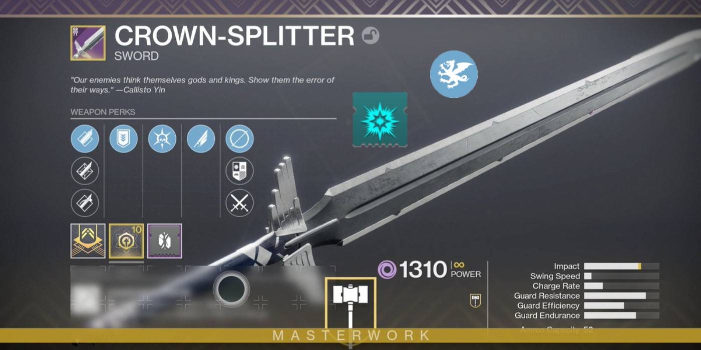 Destiny 2 Best Rolls For Crown Splitter Sword