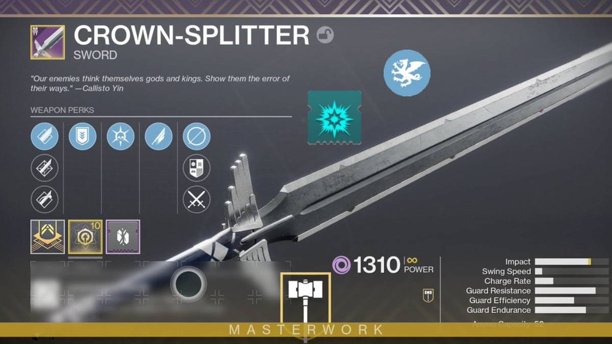 destiny 2 crown splitter masterwork rolls energy accelerant