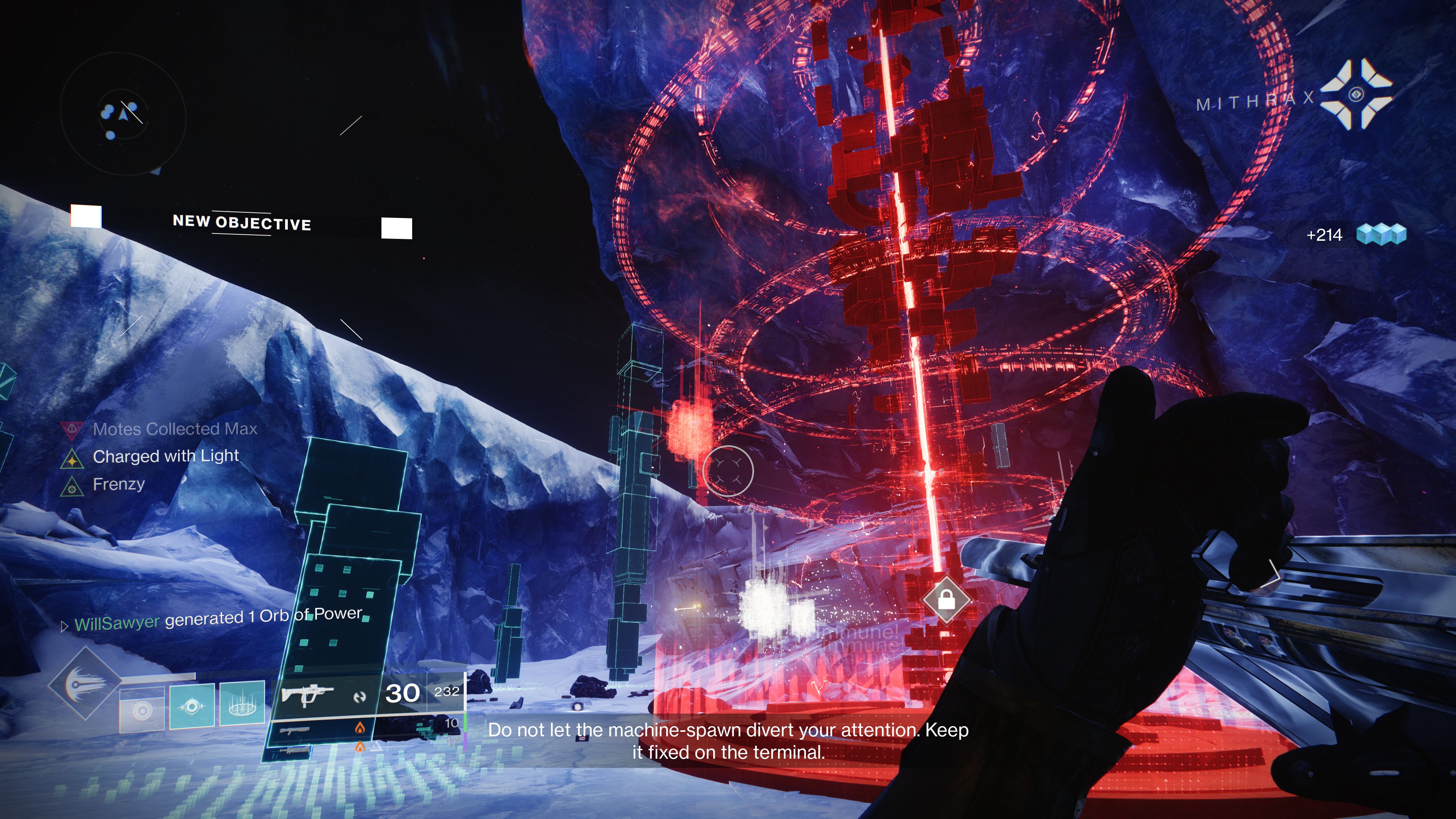 override vex oracle orbs glowing red and white