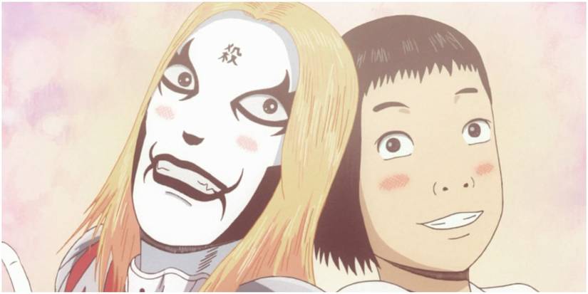 Two characters from Detroit Metal City anime