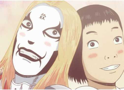 Two characters from Detroit Metal City anime
