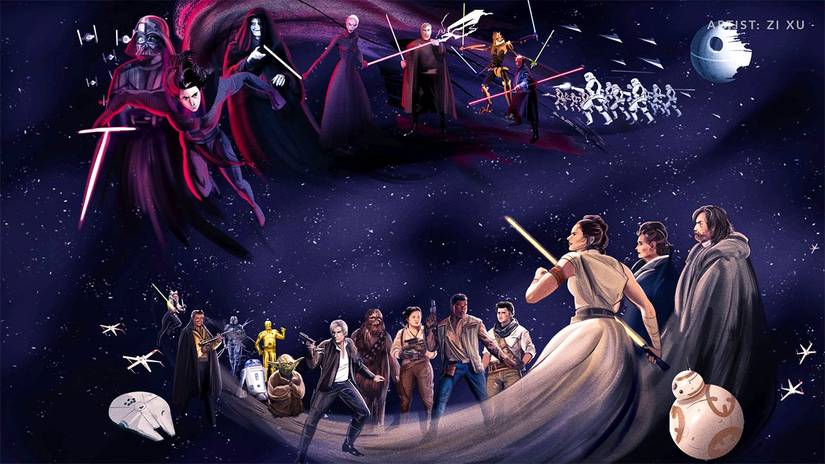 Star Wars fan art by Zi Xu for Star Wars Day 2021