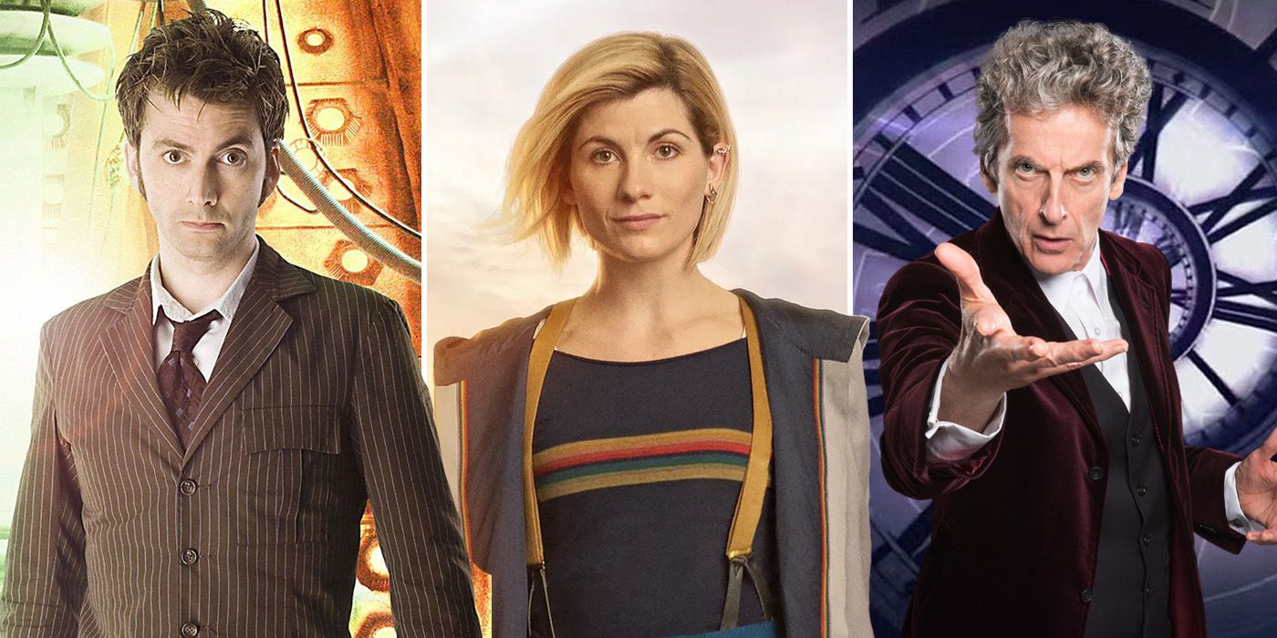 David Tennant, Jodie Whittaker and Peter Capaldi in Doctor Who