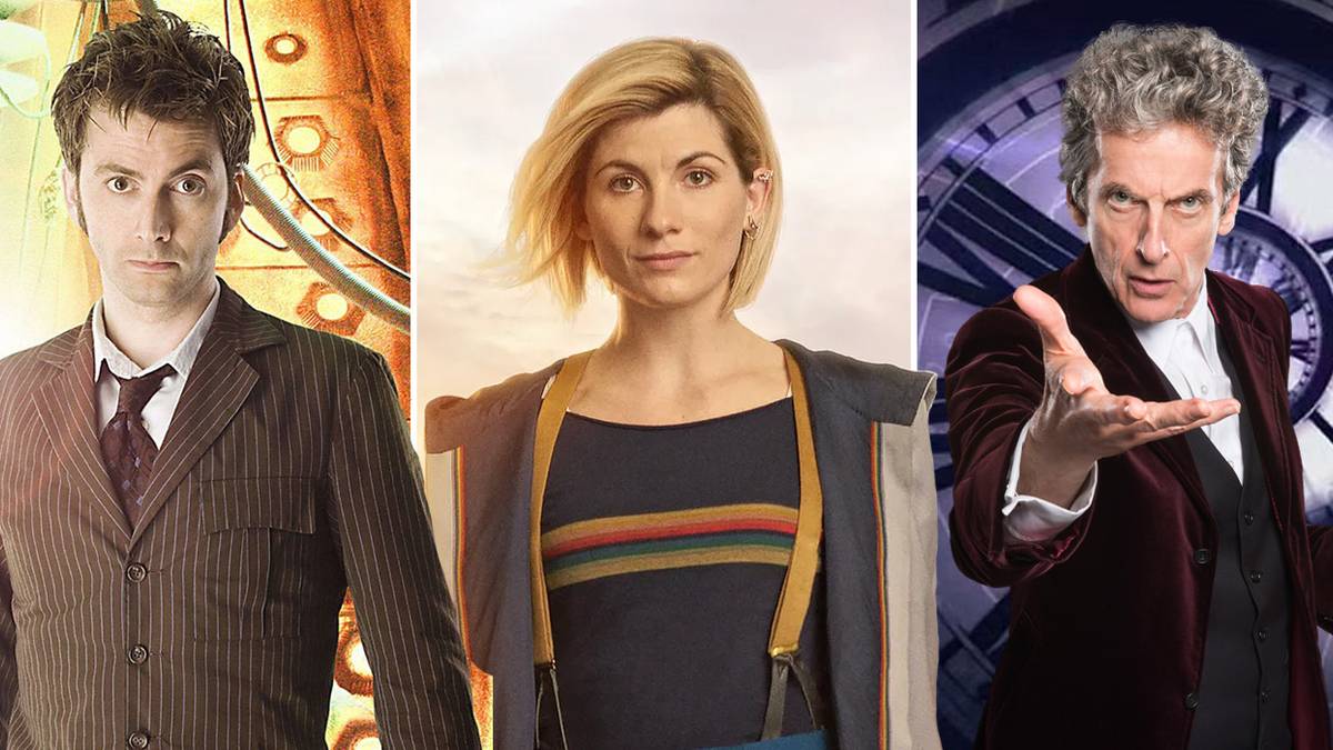 David Tennant, Jodie Whittaker and Peter Capaldi in Doctor Who