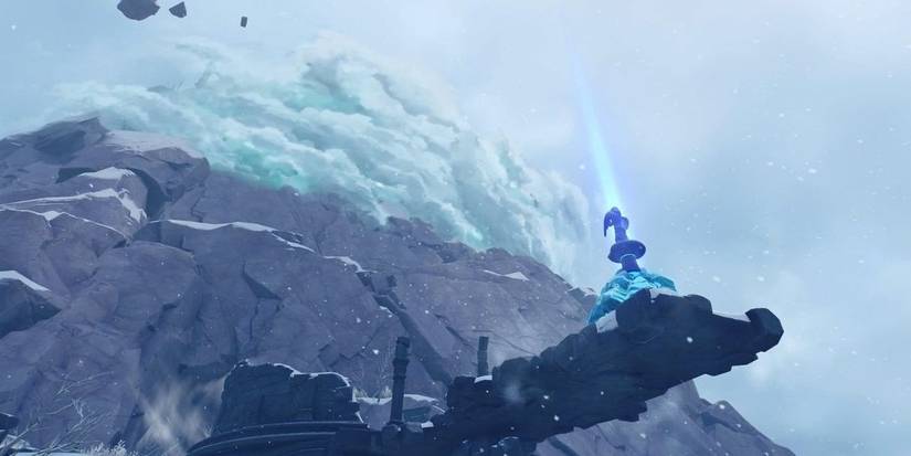 genshin impact dragonspine mountain statue of the seven