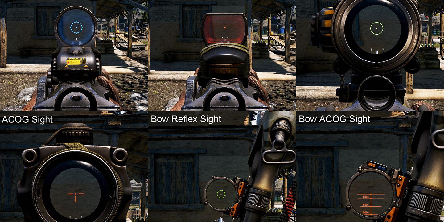 mod that grants better sights for guns and bows.