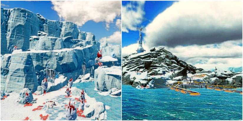 glacial basin and delta island.