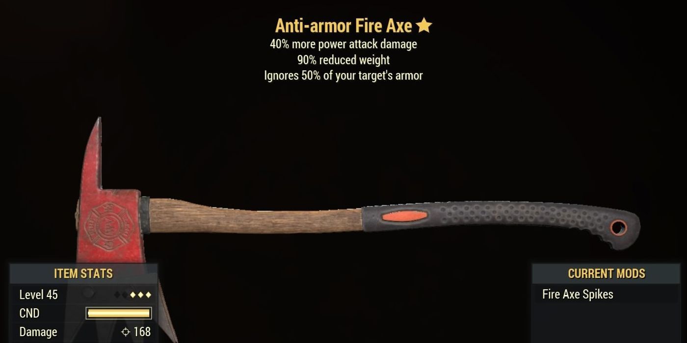fire axe fallout 76