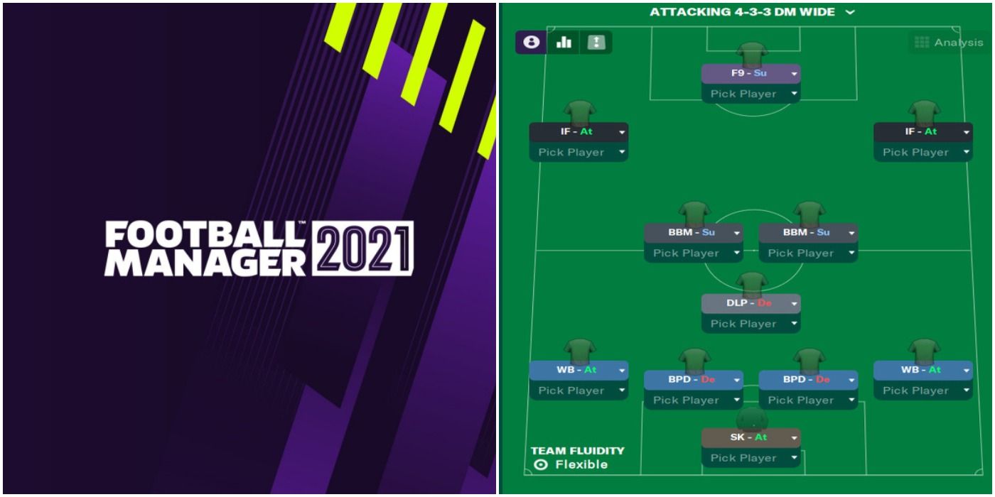 (Left) Football Manager 21 title image (Right) 433 formation
