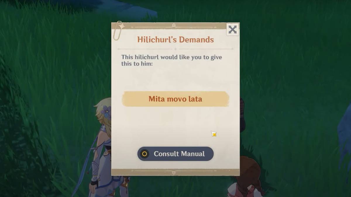 genshin impact give an item to hilichurl