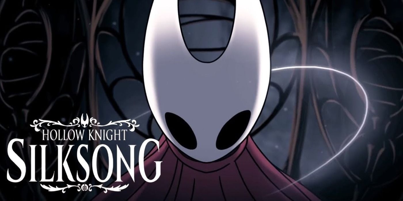 hollow knight silksong logo with hornet and white thread