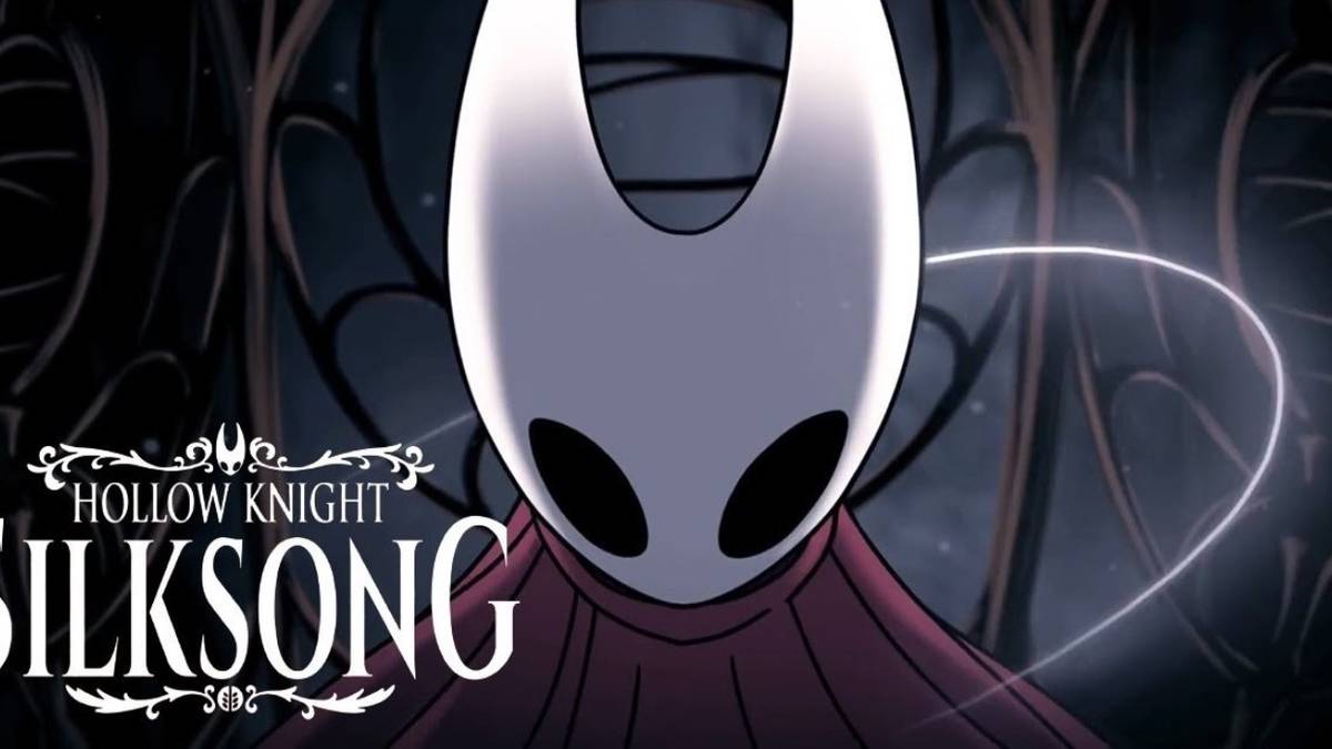 hollow knight silksong logo with hornet and white thread