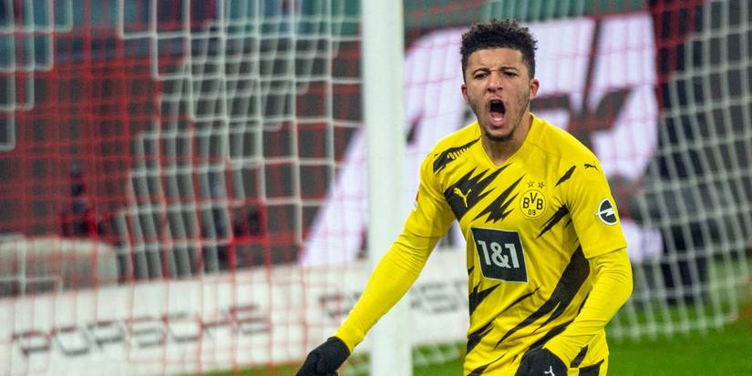 Jadon Sancho After Scoring a Goal