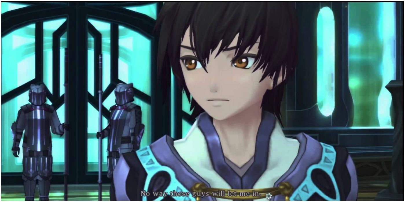 Jude trying get by some guards in Tales of Xillia