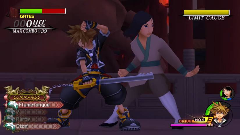kingdom hearts 2 combat mulan team attack