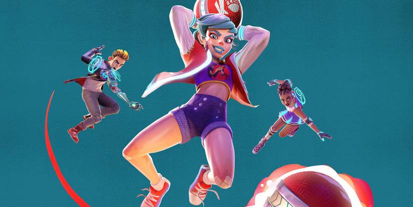 Knockout City player jumping