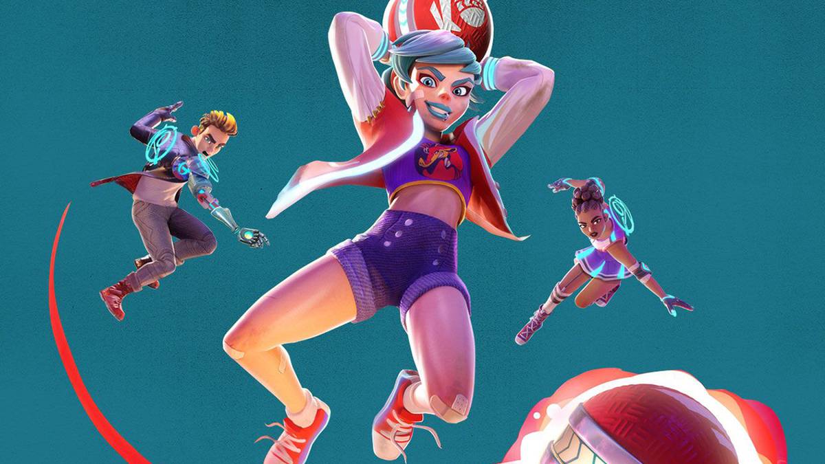 Knockout City player jumping