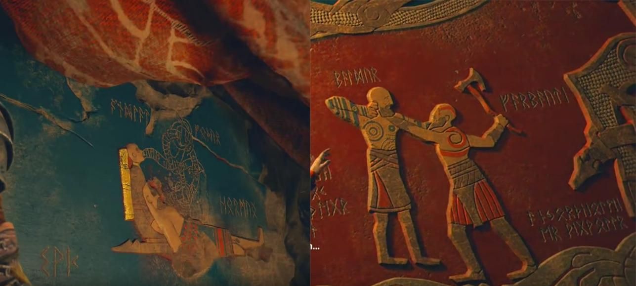kratos atreus jotunheim mural baldur god of war