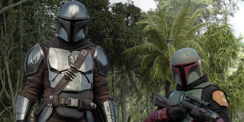 Din Djarin and Boba Fett on The Mandalorian