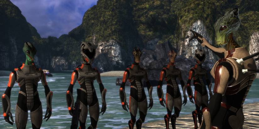 salarian troops against the waters of virmire