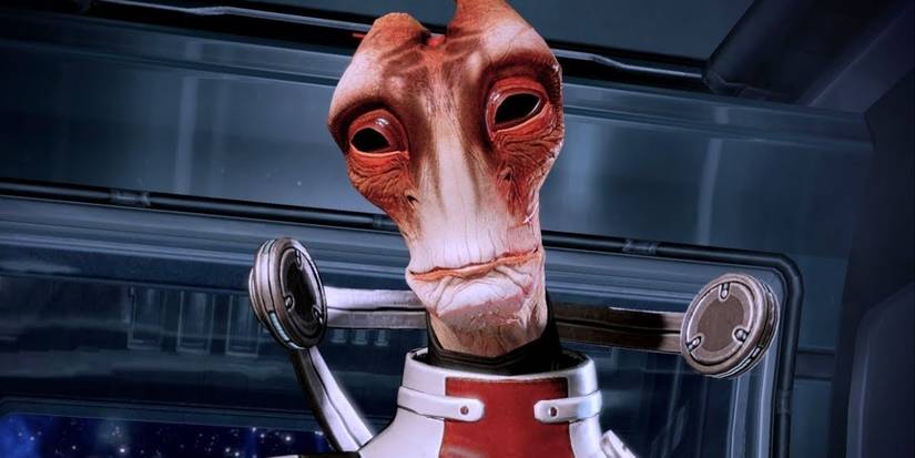 Mordin smiling.