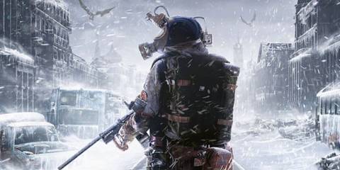 A soldier walking an a snowy area in Metro Exodus