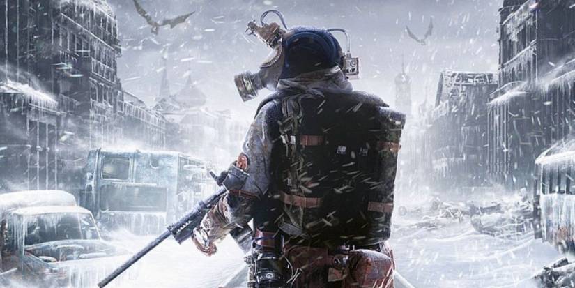 A soldier walking an a snowy area in Metro Exodus