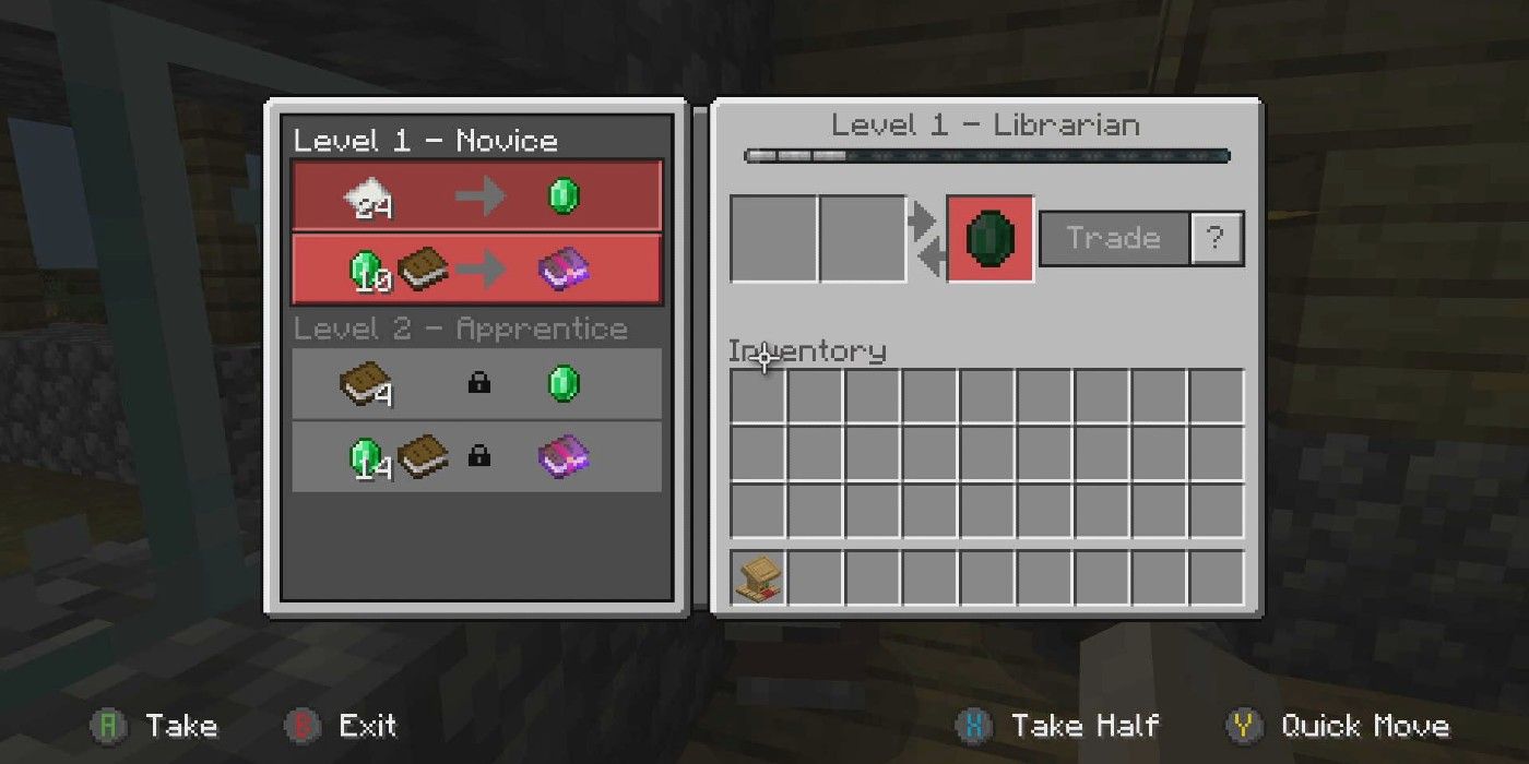 trading with librarian in minecraft