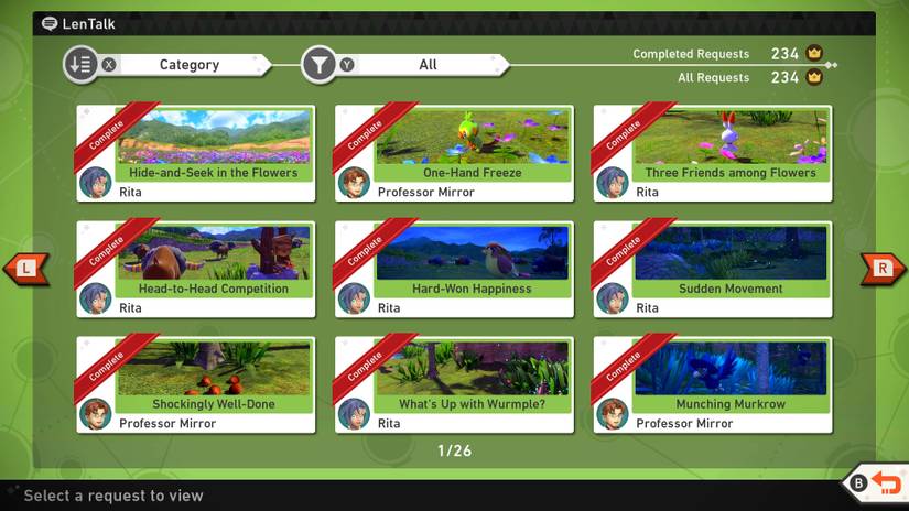 Requests in New Pokemon Snap