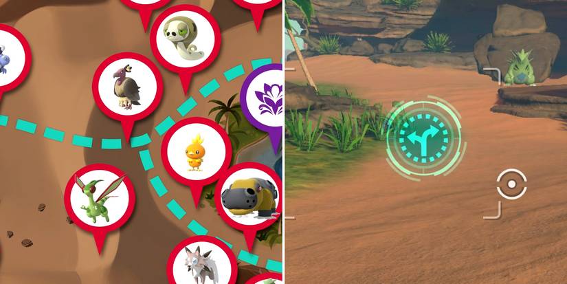 The Oasis route in the Sweltering Sands course in New Pokemon Snap