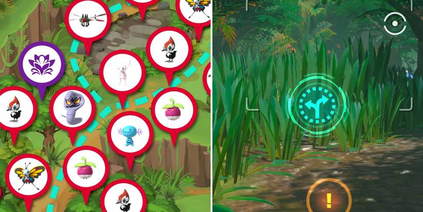 The Swamp route in the Founja Jungle course in New Pokemon Snap