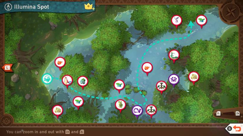 A complete map of the Belusylva Island Illumina Spot course in New Pokemon Snap