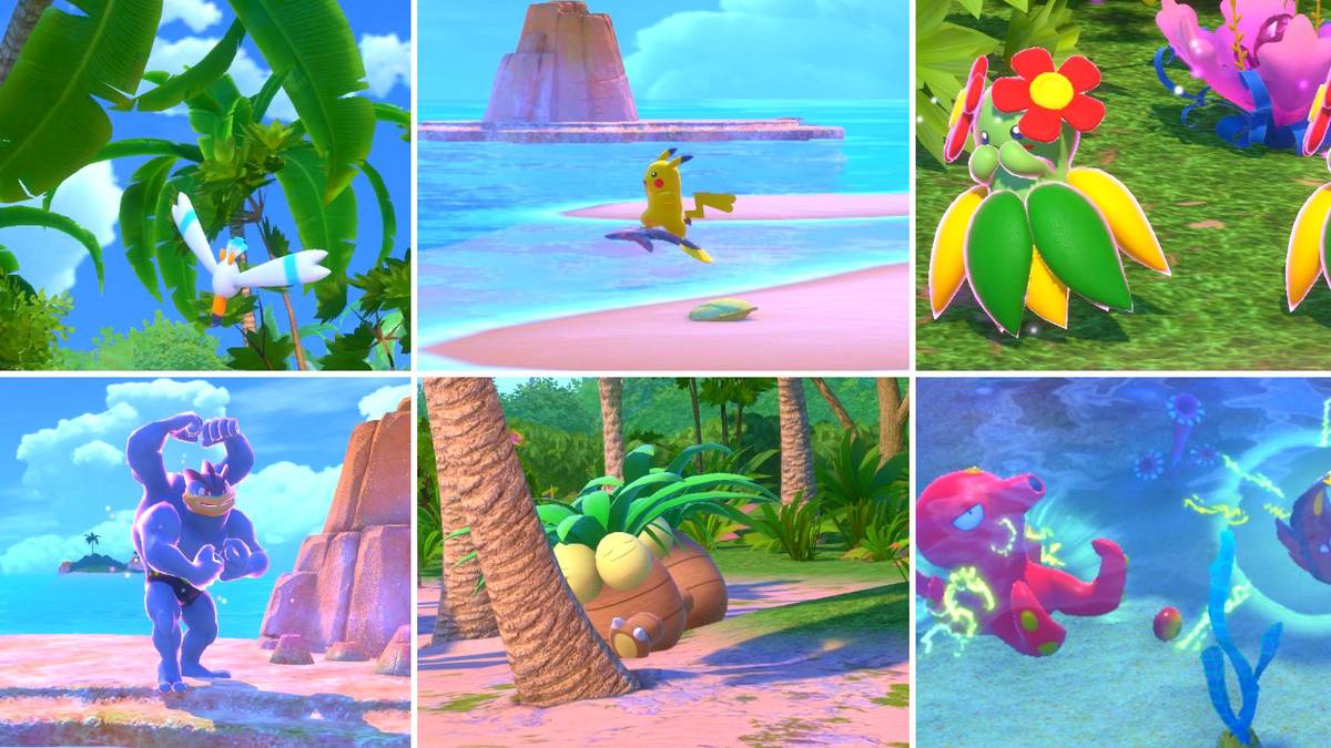 Some of the photo requests in the Blushing Beach (Day) course in New Pokemon Snap