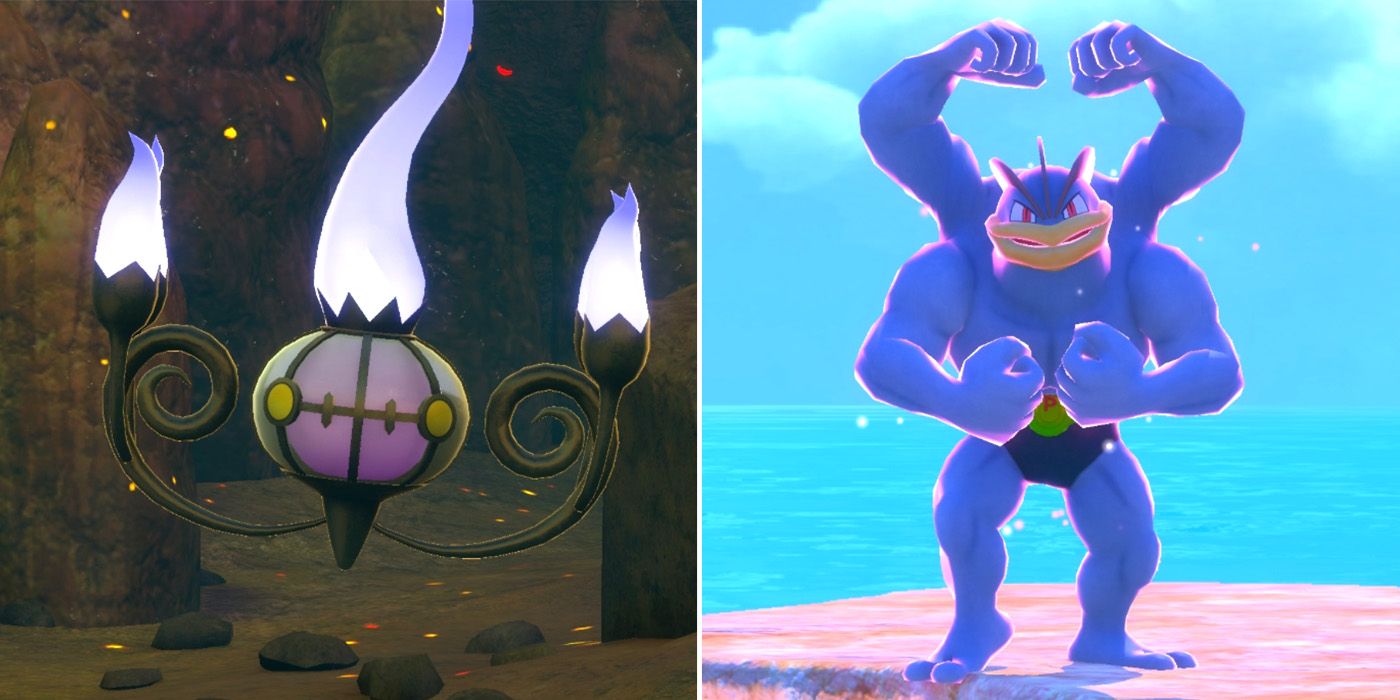 Chandelure and Machamp in New Pokemon Snap