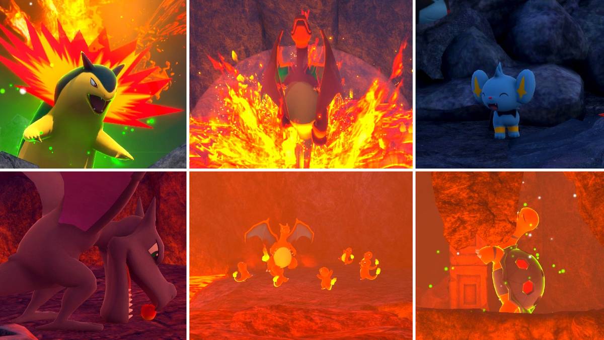 Some of the photo requests in the Fireflow Volcano course in New Pokemon Snap