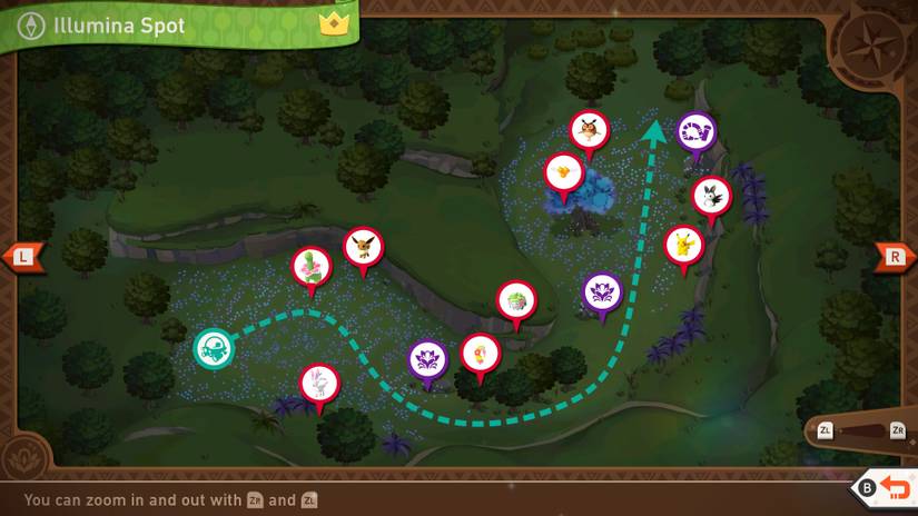 A complete map of the Florio Island Illumina Spot in New Pokemon Snap