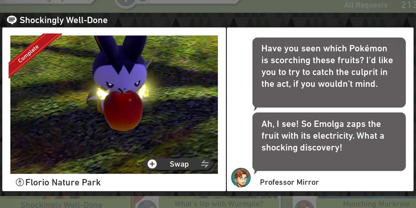 The Shockingly Well-Done request in The Florio Nature Park (Day) course in New Pokemon Snap