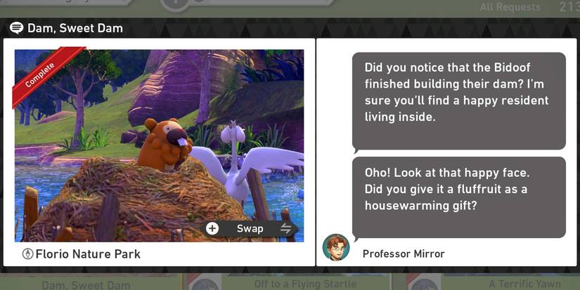The Dam, Sweet Dam request in The Florio Nature Park (Day) course in New Pokemon Snap